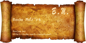 Bede Márk névjegykártya